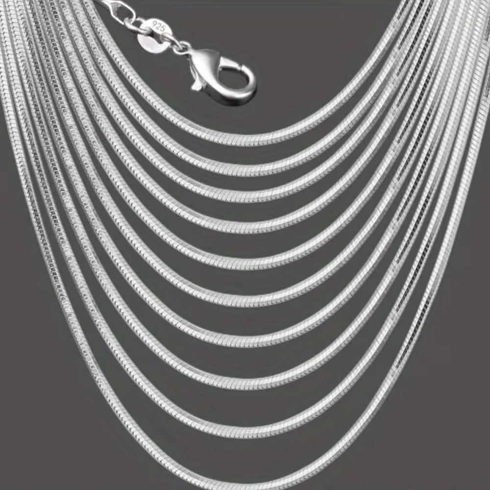 Elegant 925 Silver Necklace 1pe. Silver chain/1 single string necklace
